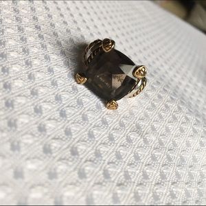 Dark purple-grey topaz ring